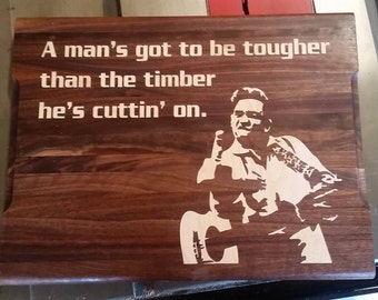 8x12x3/4 Man in Black Cutting Board, chef gift, artsy, Grill Gift, Graduation, Creative Gift, hard to shop for