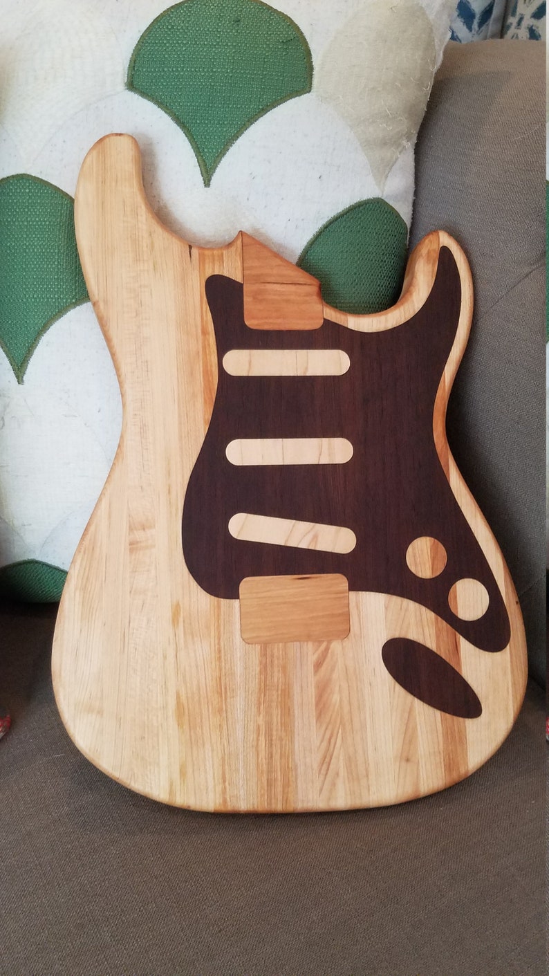 SB Guitar Shaped Inlay Cutting Board FREE SHIPPING Custom Etsy