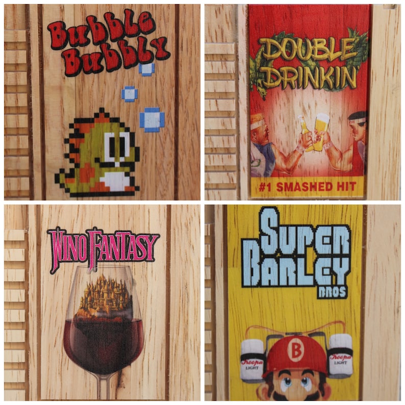 Retro 8 bit COLOR mini wood Coasters with FREE SHIPPING select up to 8 Punny titles, Old school, 8Bit, Pixel, Gamer, Video Game image 7