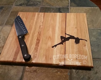 8x12x3/4 Stripper inlay cutting board, Gifts for him, chopping board, strip steak, Girls Girls Girls, Funny cutting board, Gift idea