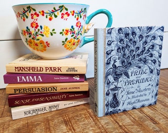 Jane Austen Reclaimed Wood Book Coaster Set - Free Shipping