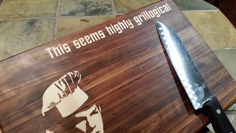 Grill 9x13x34 Highly Grillogical Cutting board Science Fiction unique Christmas Gift Spock Highly Grillogical Trekkies kitchen
