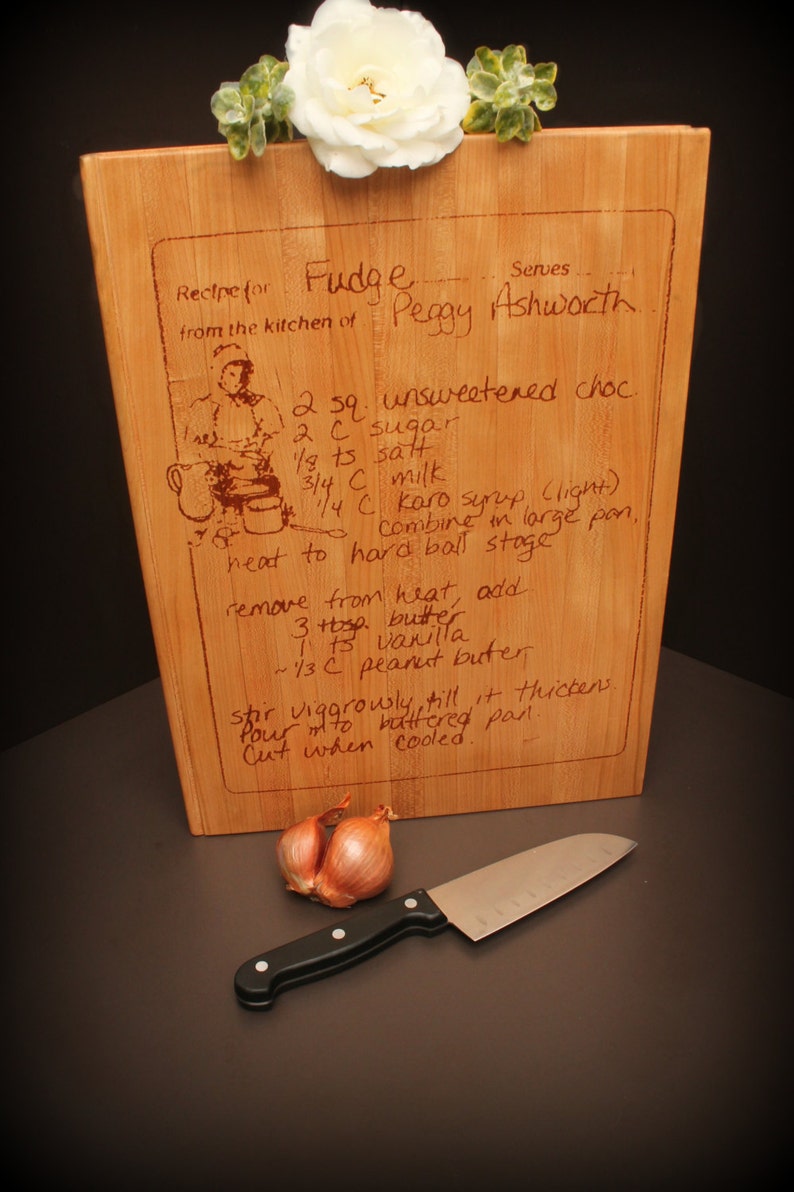 Handwritten Recipe Cutting Board Book Custom Cutting Board Etsy