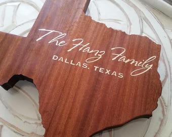 Personalized state shaped Cutting board, LARGE chopping block, personalized serving platter, Mother, Father, Wedding Gift, Gift, anniversary