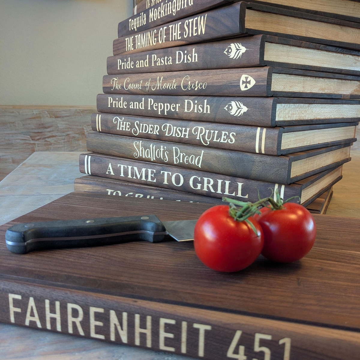 Solid Wood Book Shaped Cutting Board