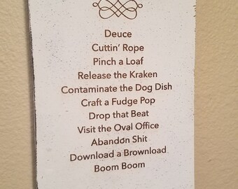 Bathroom Terms Rustic Sign - Funny Bathroom Sign, Poo, Poop, Toilet, Funny Sign, Bathroom Decoration