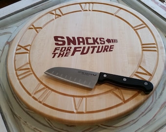 INLAY Snacks for the Future, Cutting board, BTTF, Serving Platter, Funny Gift, Movie Lover, Time Travel
