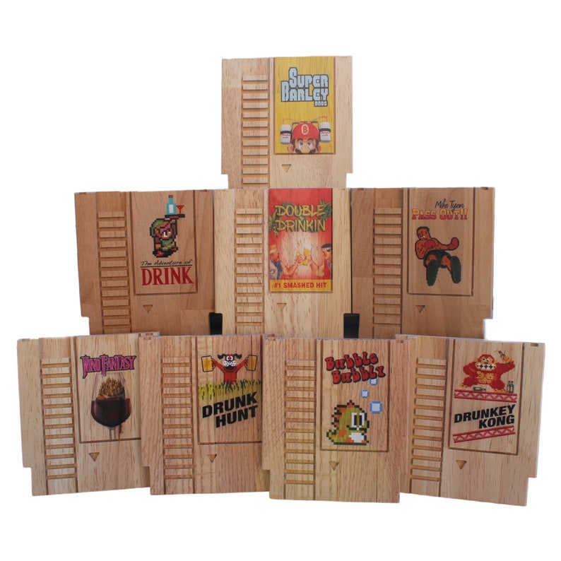 Retro 8 bit COLOR mini wood Coasters with FREE SHIPPING select up to 8 Punny titles, Old school, 8Bit, Pixel, Gamer, Video Game image 5