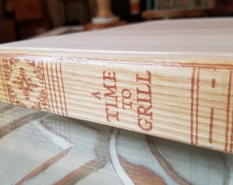 A Time To Grill Book Shaped Cutting Board *FREE SHIPPING*, Book lover, Book Gift, Kitchen Decor, Bookworm, Classic Novel