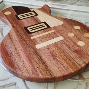 LP Guitar Shaped Cutting Board FREE SHIPPING, Custom Inlay Cutting Board, Musician, Guitarist, Music image 8