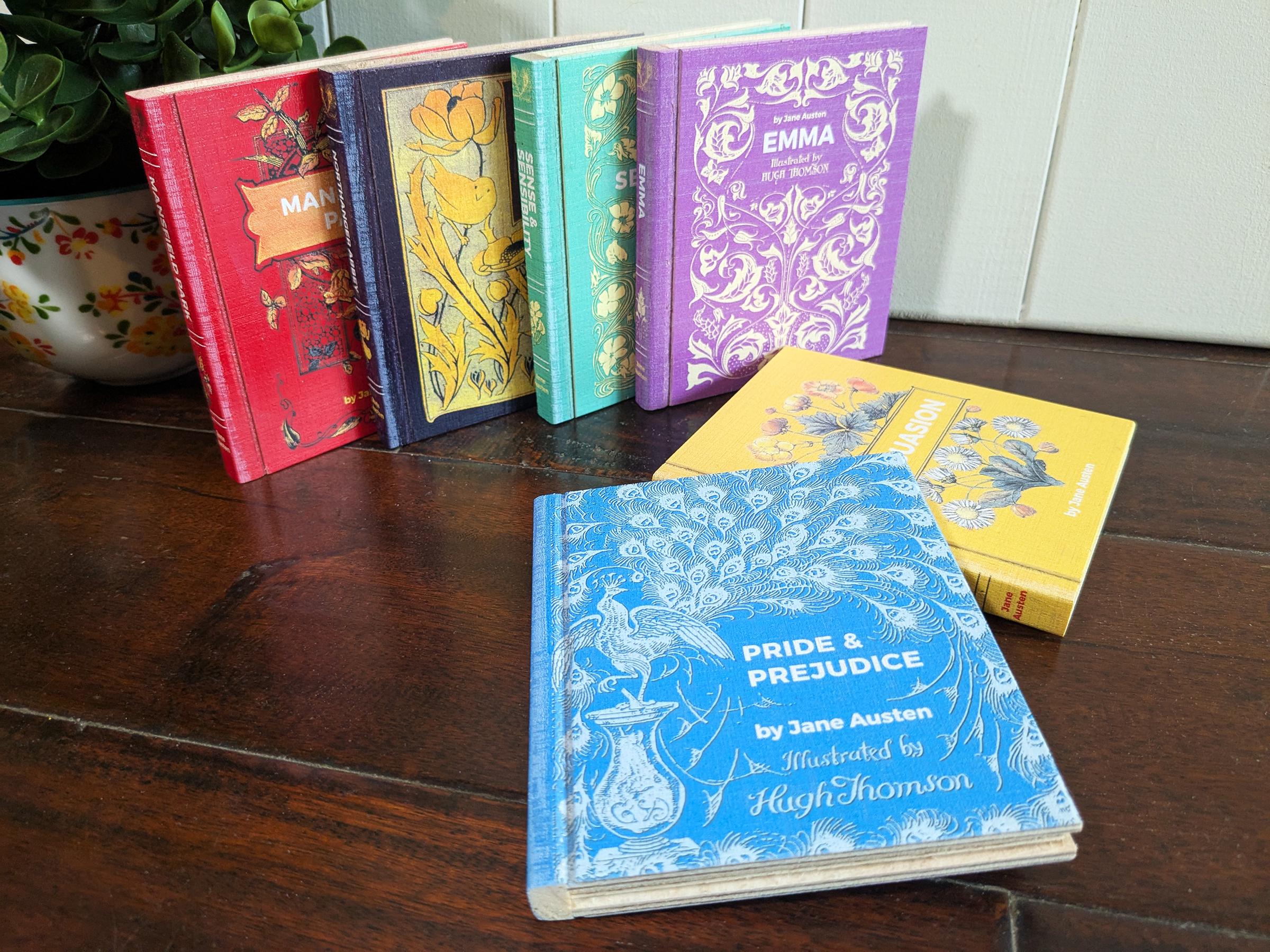 Jane Austen Reclaimed Wood Book Coaster Set - A Book Lovers