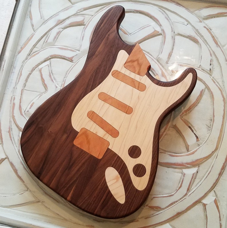 SB Guitar Shaped Inlay Cutting Board FREE SHIPPING Custom image 2