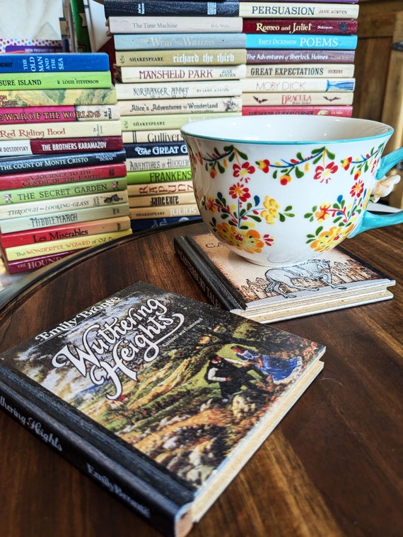Classic Novel Solid Wood Book Coasters FREE shipping!- now pick from 55 Vintage book Title options - The perfect gift for book lovers!