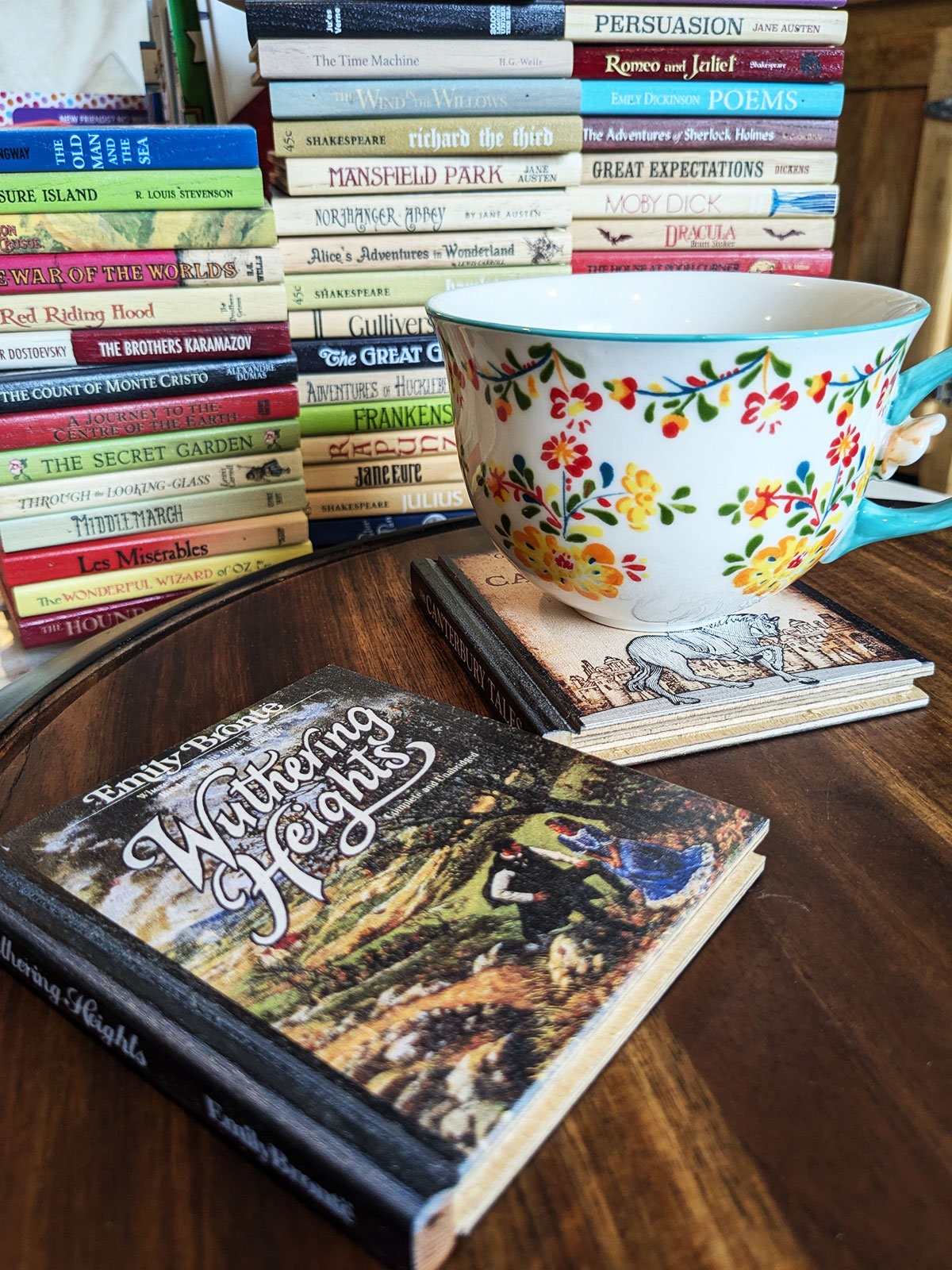 Classic Novel Solid Wood Book Coasters FREE shipping!- now pick from 55 Vintage book Title options - The perfect gift for book lovers!
