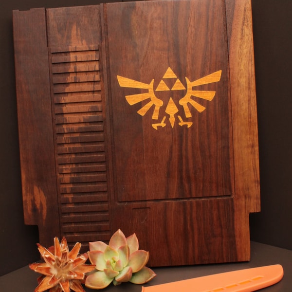 12x13 LARGE triforce Inlay 8bit Game Cartridge Cutting Board! Old School Gamer Gift, Unique kitchen gift, Gaming gift, Video game, Nerd Gift