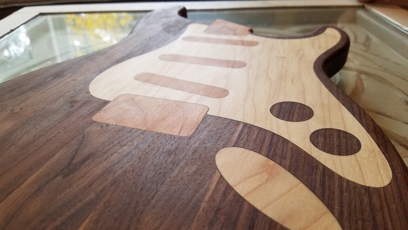 SB Guitar Shaped Inlay Cutting Board FREE SHIPPING Custom image 3