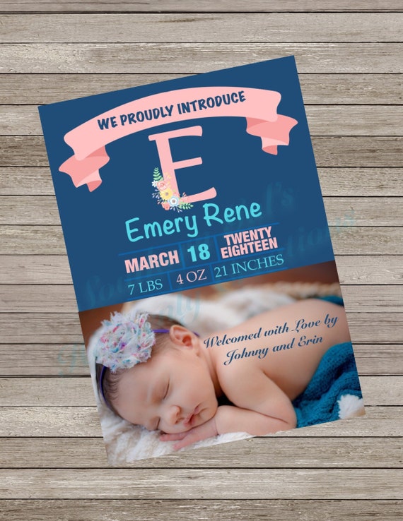 etsy birth announcement