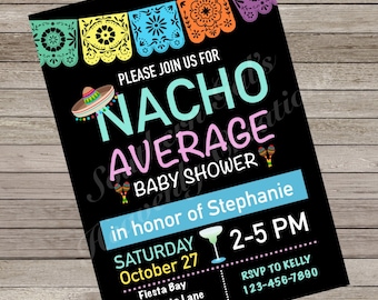 Nacho Ordinary Baby Shower, Fiesta Baby Shower, Fiesta Baby Shower Invitation, Baby Shower Invite