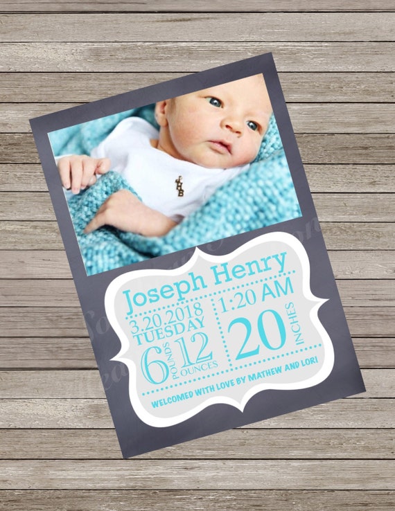 etsy birth announcement