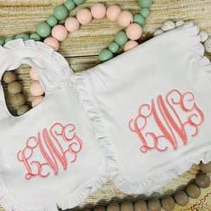 Baby Gift Set, Bib Burp Cloth Set, Baby Welcome Gift, Baby Gift, Personalized Bib, Personalized Burp cloth