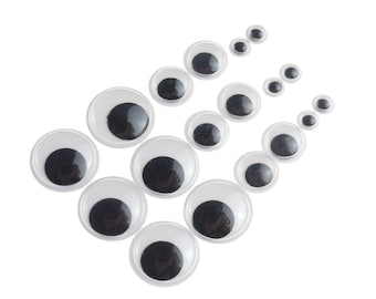 Movable Black wiggly wobbly googly eyes foy DIY Scrapbooking crafts JS