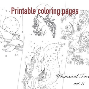 Printable coloring pages set 3, printable coloring sheets pdf, fun activity for kids coloring, instant Download coloring pages PDF