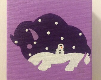 Buffalo Snow Painting