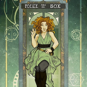 River Song BBC Doctor Who Art Nouveau Poster Print TARDIS Companions