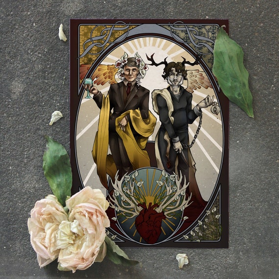 Hannibal Will Graham Art Nouveau Poster Print Horror Gore Silence