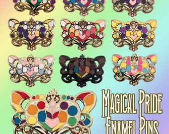 Magical Pride Enamel Pins lgbtq queer enamel gay asexual lesbian transgender non-binary genderqueer bisexual intersex trans lgbt