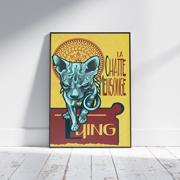 Lying Cat Saga Comic Book Art Nouveau Print