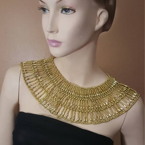 Egyptian Collar Beaded Necklace "Handmade" for Kings and Queens. Gold, multi-color, And sizes of collars, free shipping to the USA.