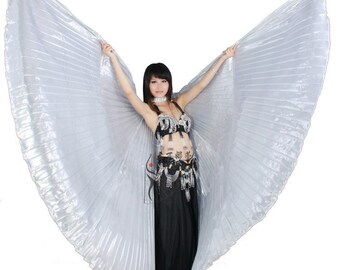 Girls Kids Angel Wings Belly Dance Costume Festivals Fancy Isis Wings Sticks Bag