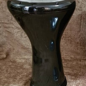 Alexandria Aluminum cast Doumbek Darbuka, Clear head Bavly Music Brand, 17" Black, Gold, Red, Burgundy.