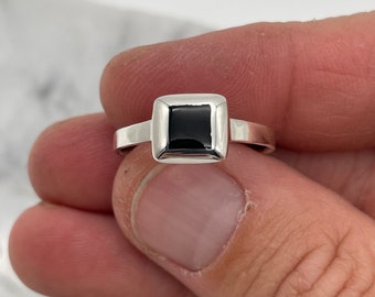 Sterling Silver, Black Onyx Ring, Sizes 5.5, 9.5.