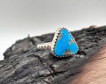 Sterling Silver Kingman Turquoise Ring Size 8.5