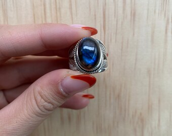 Sterling Silver Labradorite Ring Size 6.5