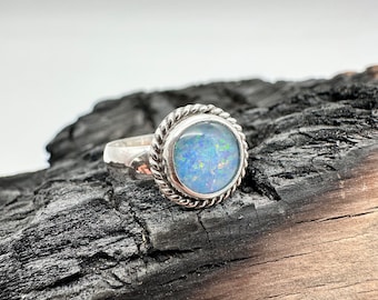 Sterling Silver Spencer Opal Ring Size 7.5