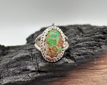 Sterling Silver Sonoran Gold Turquoise Ring Size 6.5