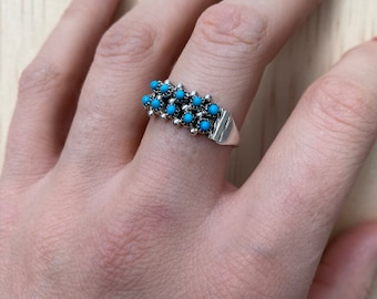 Sterling Silver Zuni Turquoise Ring Size 8