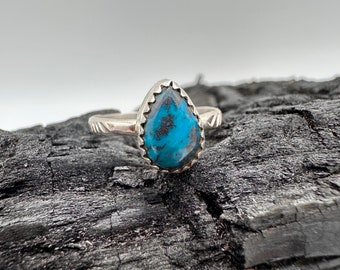 Sterling Silver Blue Moon Turquoise Ring Size 9