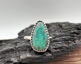 Sterling Silver Royston Turquoise Ring Size 6.5