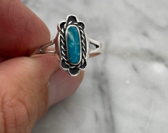 Sterling Silver Turquoise Shield Ring Sizes  5.5