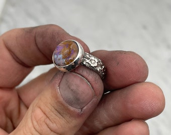 Sterling Silver, Boulder Opal Ring, Size 6.