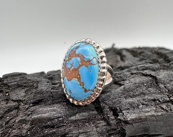 Sterling Silver Golden Hills Turquoise Ring Size 5.5