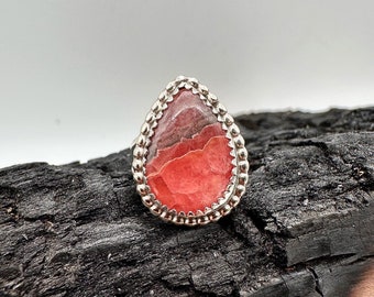 Sterling Silver Rhodochrosite Ring Size 6.5