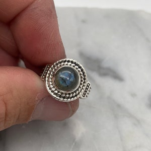 Sterling Silver Labradorite Ring Size 5