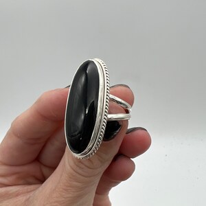 Sterling Silver. Black Onyx. Ring Size. 7.25.