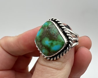 Sterling Silver Sonoran Gold Turquoise Ring. Size 9.