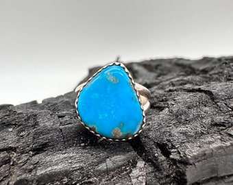 Sterling Silver Kingman Turquoise Ring Size 6.5